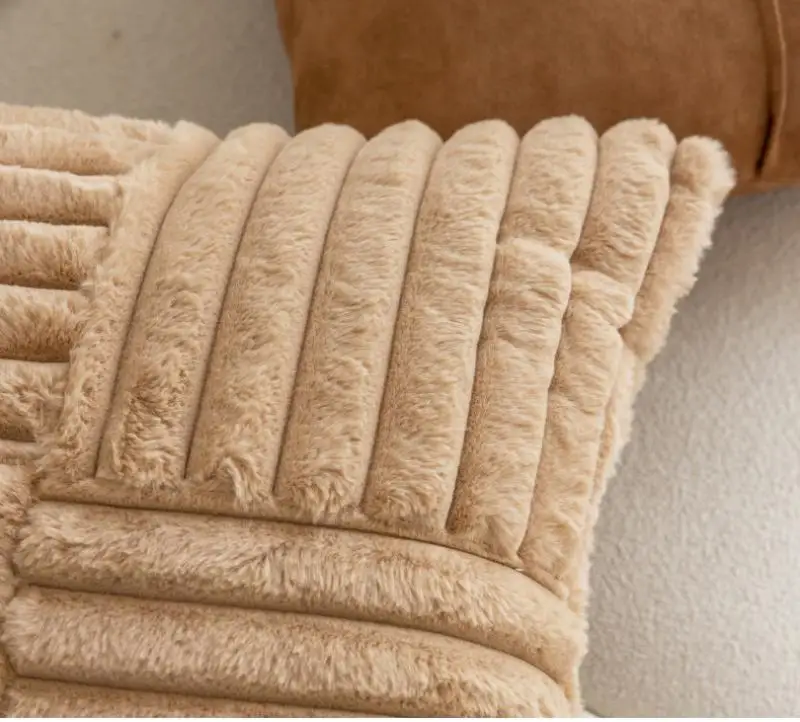Vintage Kontrast Geometrischer Getufteter Kissenbezug Plüsch Patchwork Kissenhülle Atmosphärische Sofa-Dekoration Kissenbezug 45x45 – Detail 5