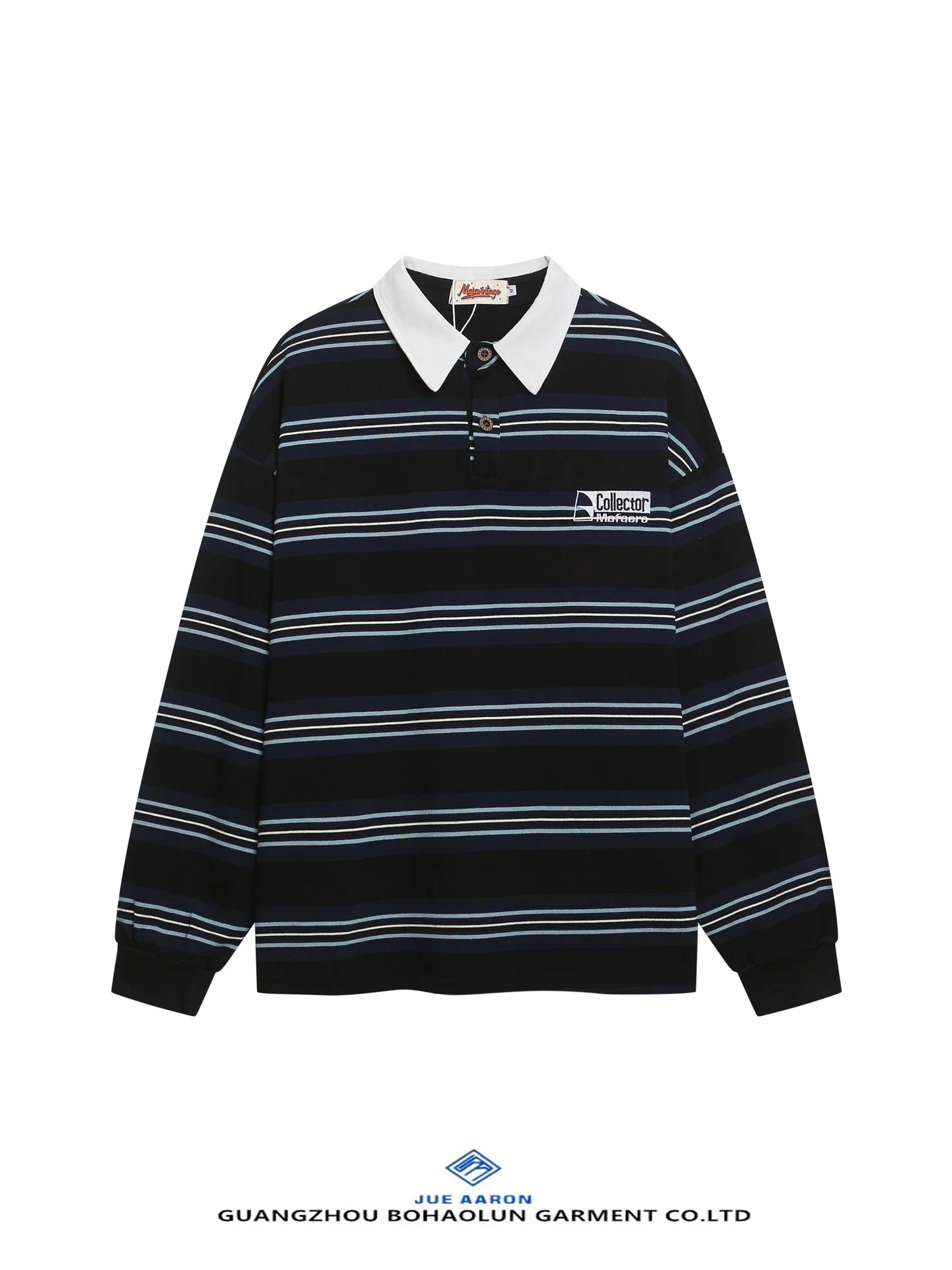 

Свитшот JueAaron American Sle свободного кроя с длинными рукавами, в полоску, с воротником, повседневный, универсальный, молодежный, осенний