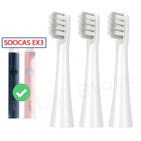 SOOCAS EX3 Replacement Toothbrush Heads For SO WHITE EX3 Electric Toothbrush DuPont Soft Bristles Replace Brush Head Nozzles