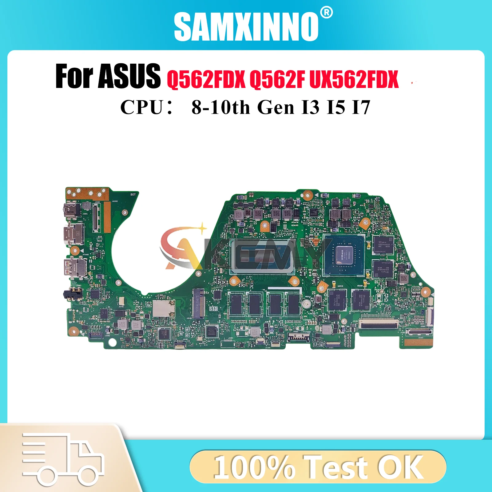 

UX562FDX Laptop Motherboard For ASUS ZenBook Q562FDX UX56IQ UX562 Q562F Notebook Mainboard With I3 I5 I7 CPU 100% tests OK stk
