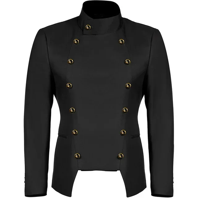 Men Steampunk Punk Suit Trendy Stage Costume Performance Show Jacket Uniforms