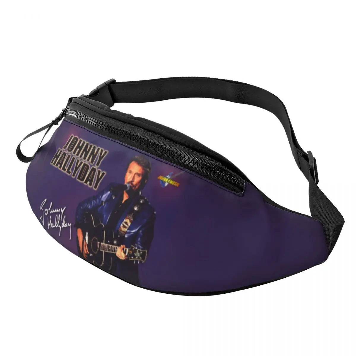 Custom Casual Johnny Hallyday Fanny Pack for Cycling Camping Men Women French Rock Singer Crossbody Waist Bag Phone Money Pouch