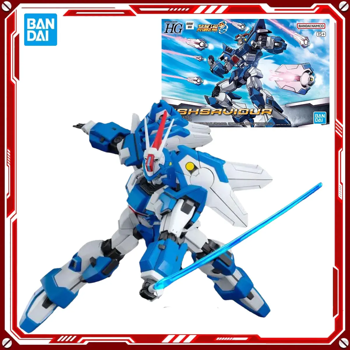 

Bandai Genuine Gundam Super Robot Wars Anime Model Kits ASHSAVIOUR Toys HG 1/144 Action Figure Assembly Model Christmas Present