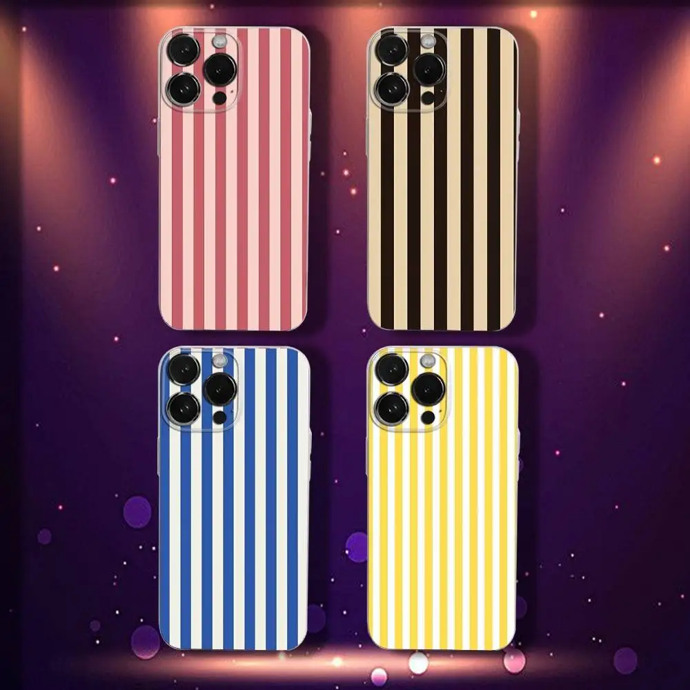 

Striped Pattern For iPhone 17,16,15,14,13,12,11,Pro,Max,Plus,E,SE4,Air,Mini Transparent Phone Case Cover