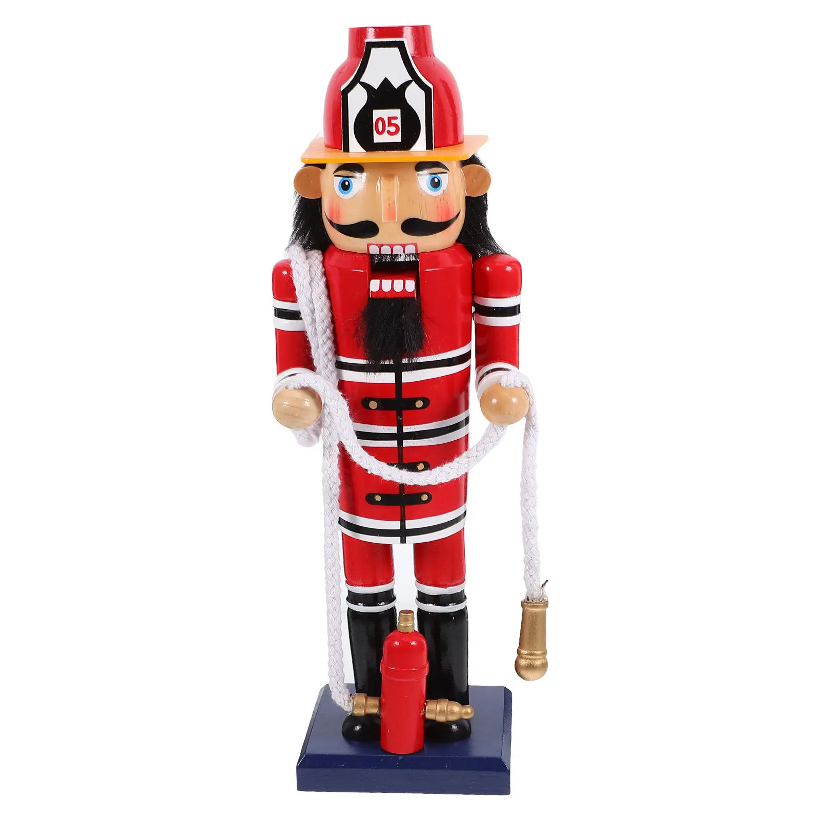 

Firefighter Nutcracker Statue Wooden Christmas Decoration Craft Desktop Ornament Xmas Gift Wood Nutcrackers Decor Festival Home