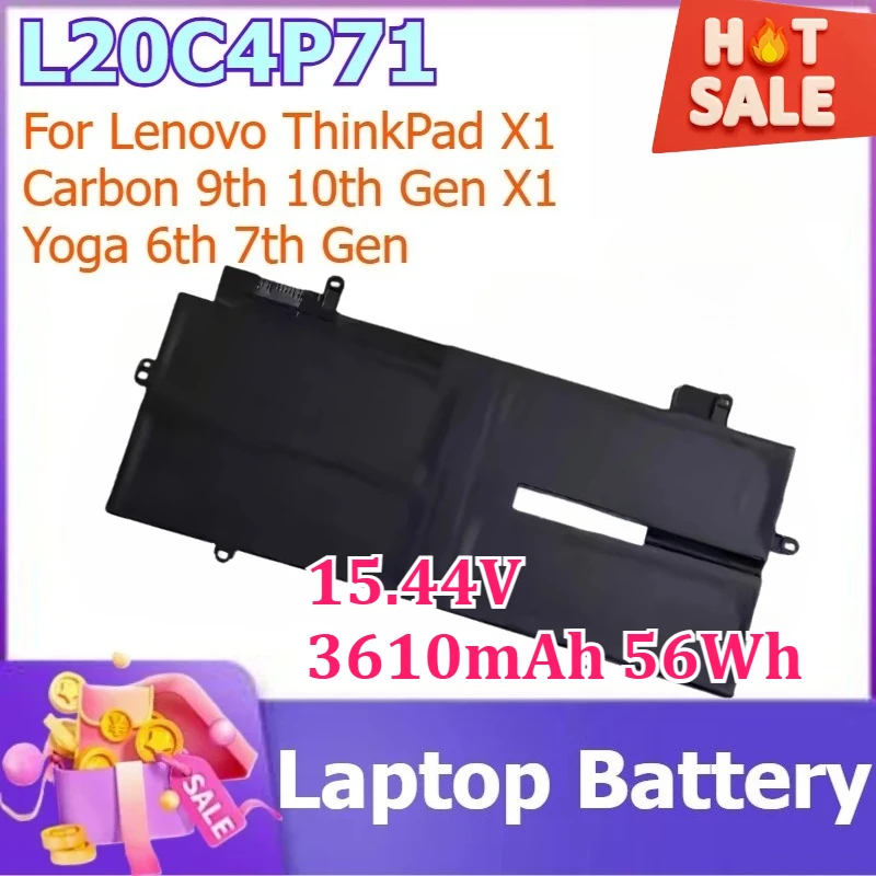 

15.44V 3610mAh 56Wh L20C4P71 for Lenovo ThinkPad X1 Carbon 9th 10th Gen X1 Yoga 6th 7th Gen New Laptop Battery