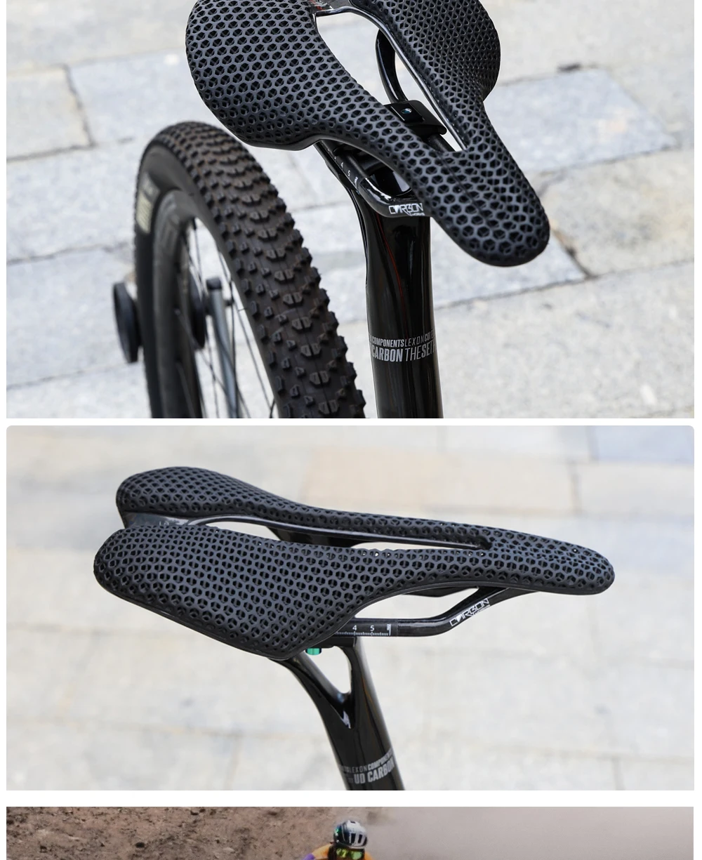 2026 RYET Carbon 3D-Gedruckter Fahrradsattel, 145mm Leichter Rennrad MTB Mountainbike Sitzkissen Fahrrad-Sitzzubehör – Detail 17