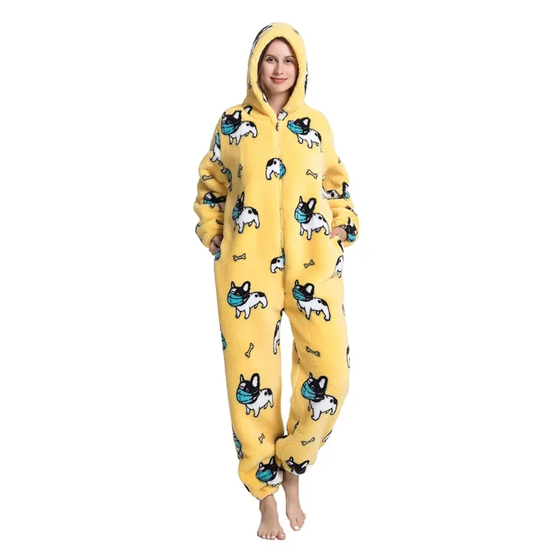 6 Homewear Warm Women Onesie Hippo Autumn Winter Homewear