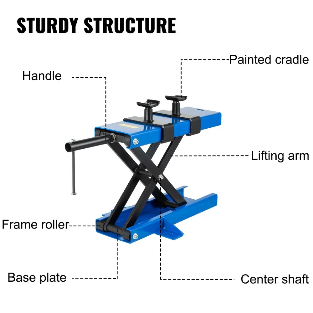 Motorcycle Jack 1100 lb,Scissor Lift Stand with protective paint covered cradles, motorcycle center scissor lift jack,Scissor S