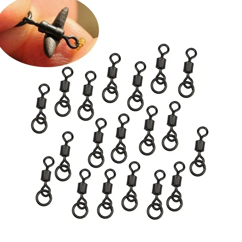 10-100pcs Swivel Size 8# Carp Fishing Flexi Ring Pesca Swivels Terminal Tackle For Marker Float Alloy Copper Iscas Tools