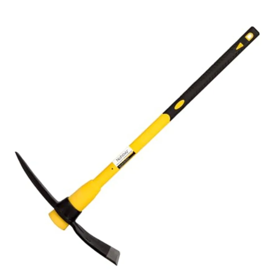 

Pickaxe with Shock Absorbing Fiberglass Handle, Heavy Duty Forged Steel Pick Axe for Digging, 36 Inch 406SB