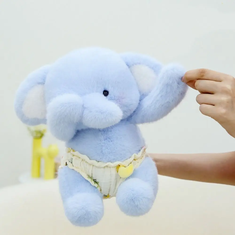 

PP Cotton Elephant Plush Toy Fluffy Interactive Elephant Wearing Plush Doll Handmade Collection Huggable Animal Plush Toy