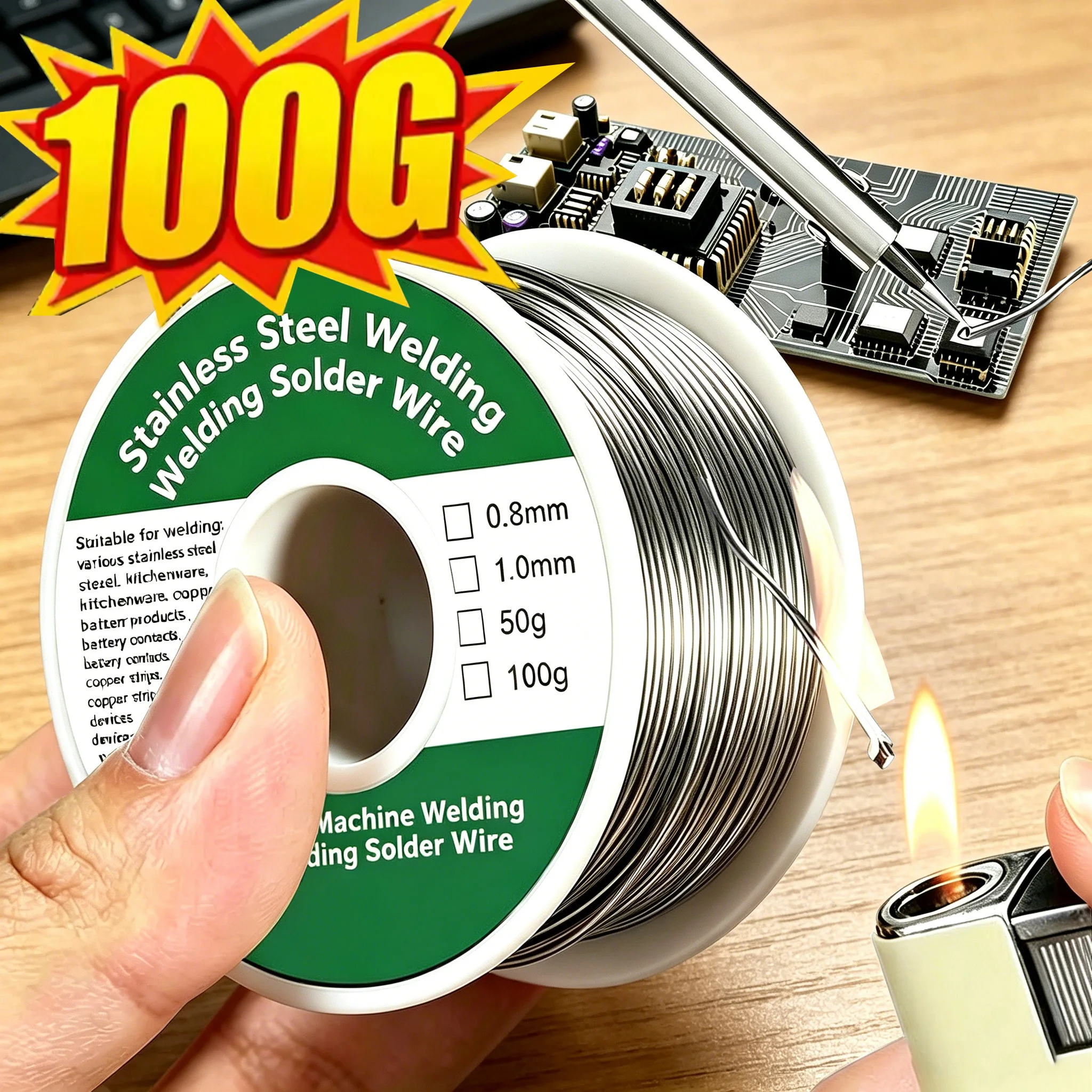 0.8mm 1.0mm 20g 50g 100g Soldering Tin Wire Tin Melt Rosin Core Solder Soldering Wire Roll No-clean FLUX 2.0%