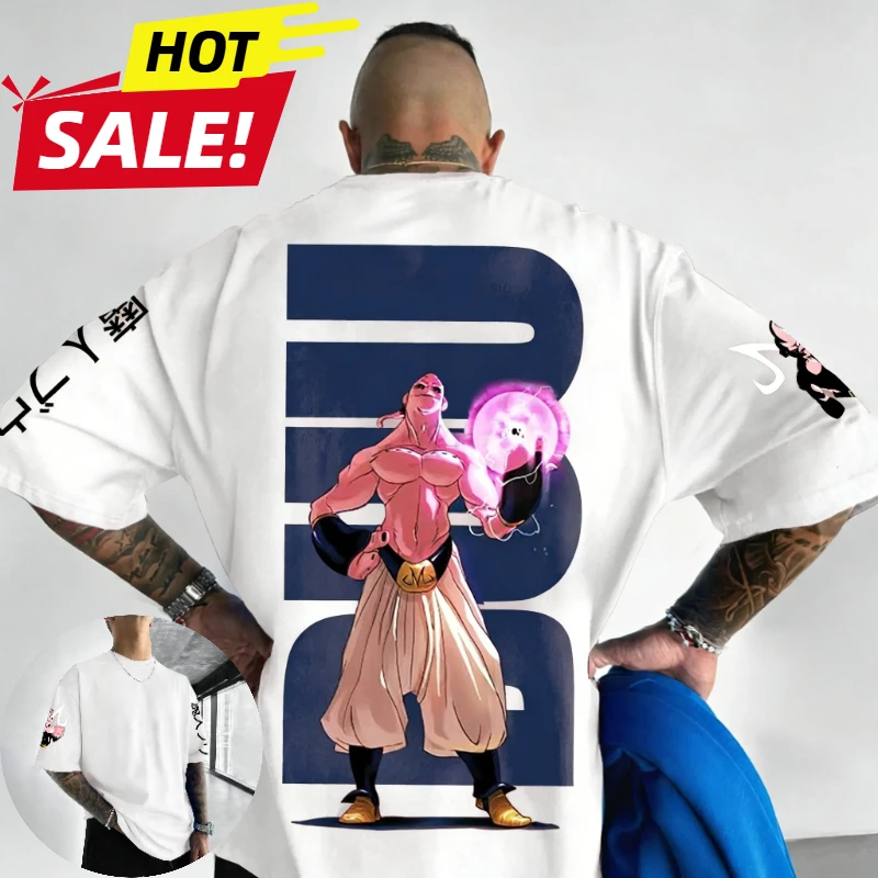 Dragon Ball Majin Buu Super Saiyan Harajuku Herren Sommer Vintage Übergroßes T-Shirt Damen Streetwear Unisex Lässiges Kurzarm-Oberteil