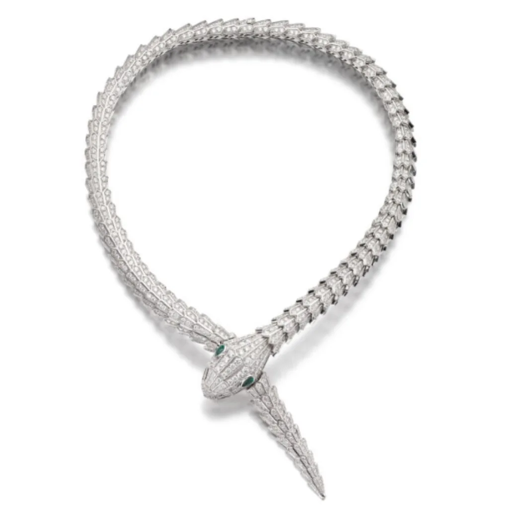 

New S925 Silver Necklace High Carbon Diamond Treasure Home Spirit Snake Muzo Green Snake Bone Female Necklace Wedding Jewelry