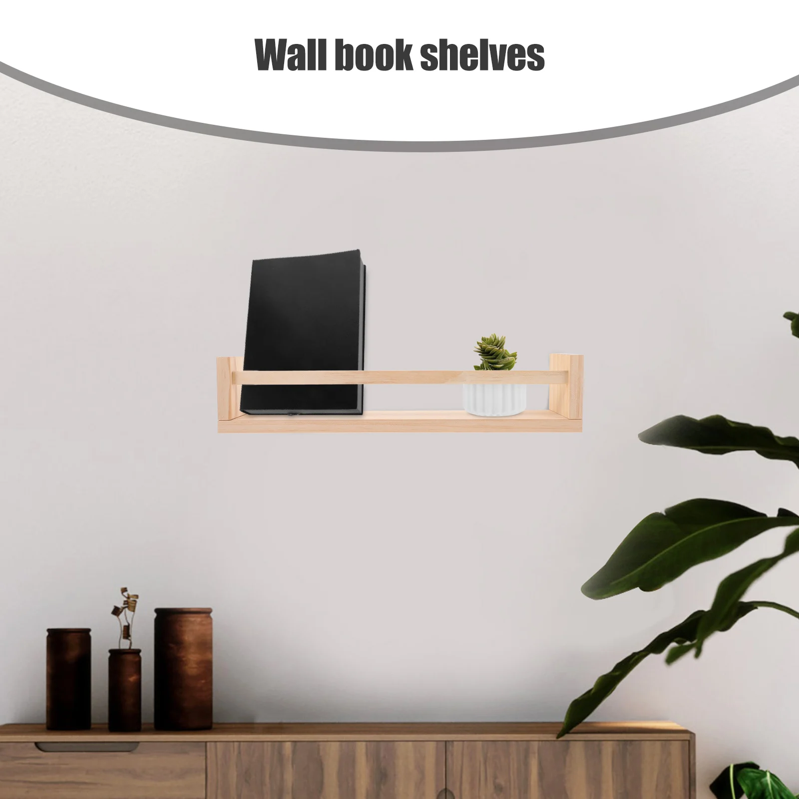 

Wooden Wall Shelf 42x10x9CM Bathroom Bedroom Organizer Safe Wood Crafted Unique Design Floating Rack Storage Decor Nursery Kids