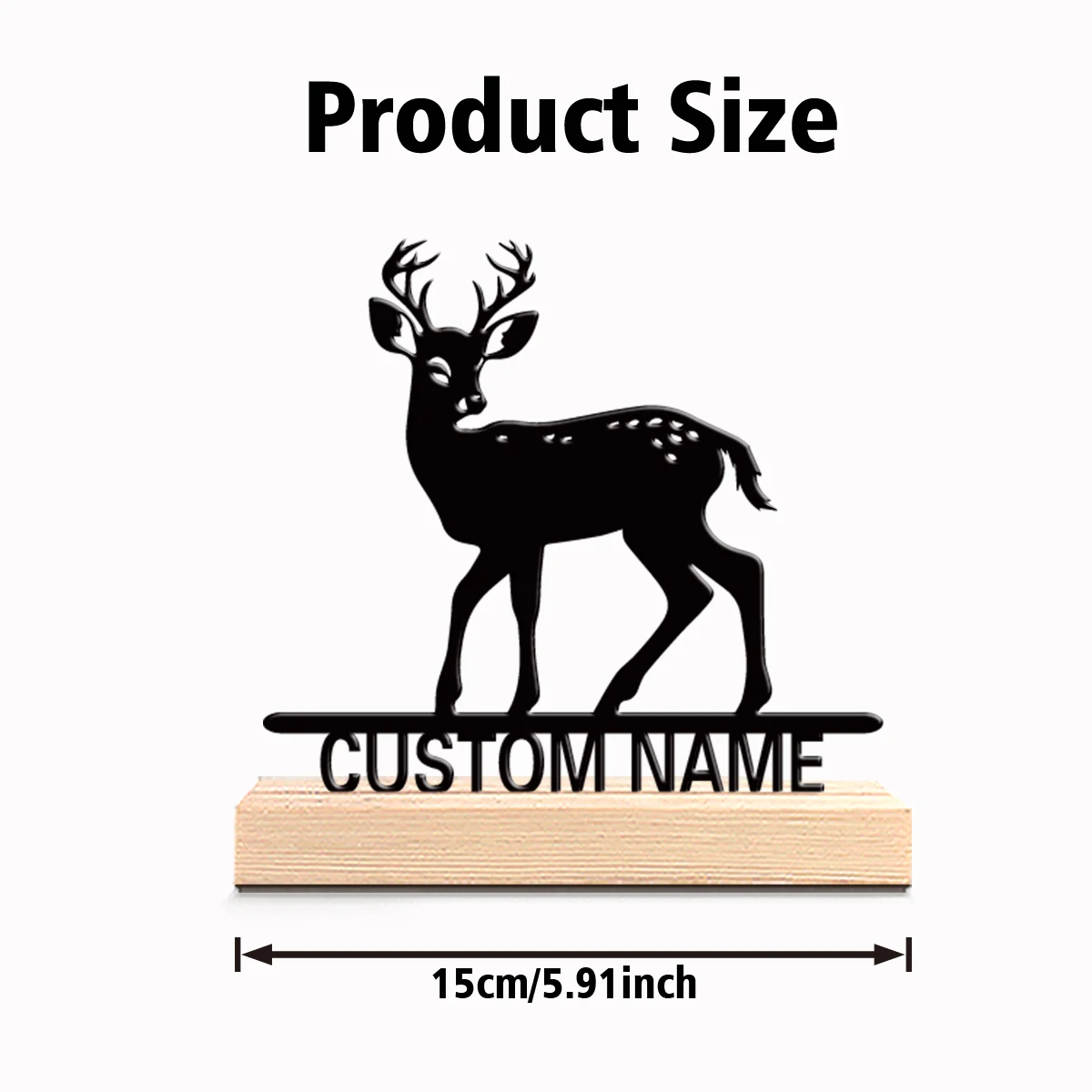 1pc Stylish Personalized Custom Red Deer Metal Statues Vibrant Desk Sculpture with Wooden Base Ideal for Eclectic Homes Global