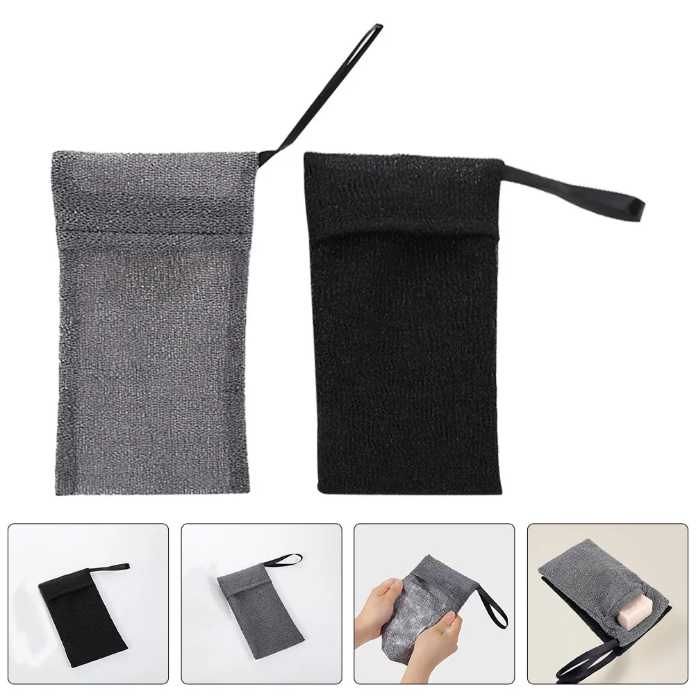 

2Pcs Premium Foam Mesh Soap Saver Bags Exfoliating Bath Pouches for Bar Soap Travel Friendly Skin Cleansing Shower Accessories