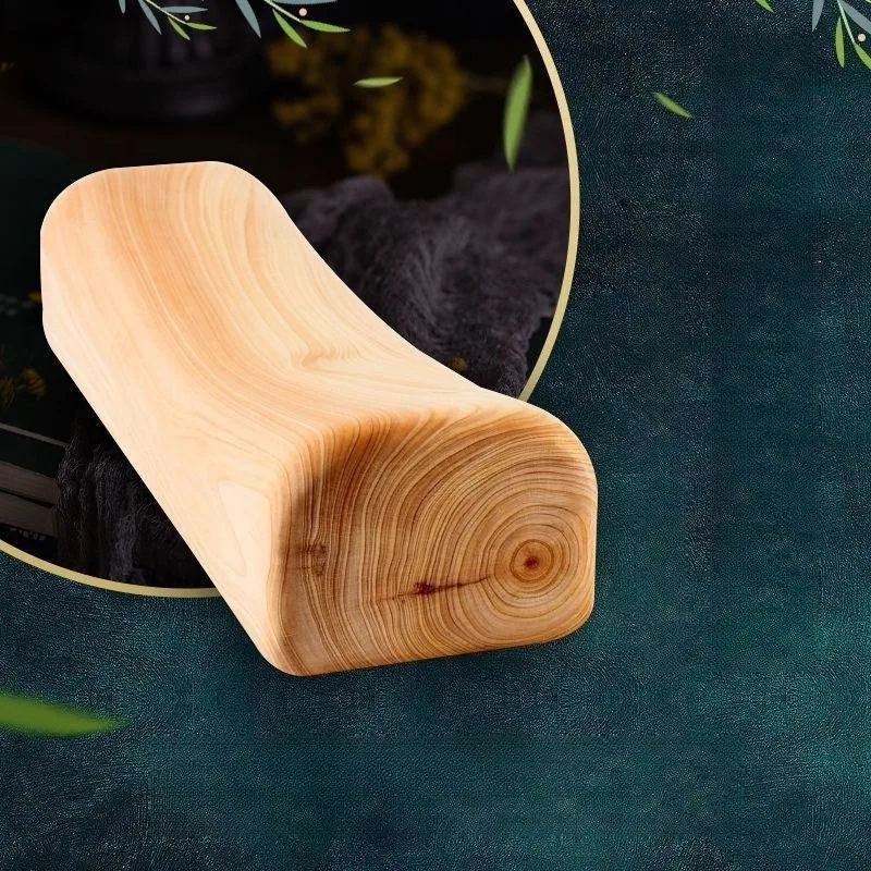 1pcs Cedar Wood Cervical Pillow Solid Wood Hard Pillow for Neck Correction Sauna Health Care Sleep Improvement