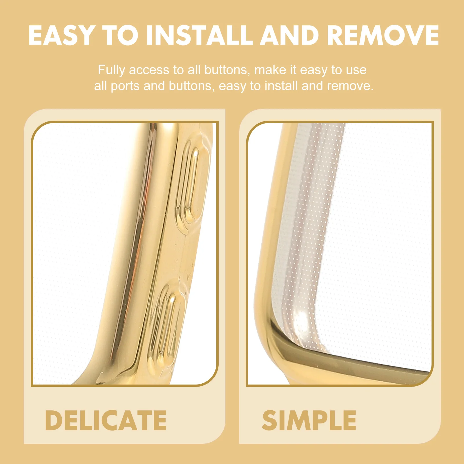 3 Pcs Protective Watch Case Cover for Smartwatch TPU Soft Glue Screen Protector Accessible Charging Full Buttons Coverage