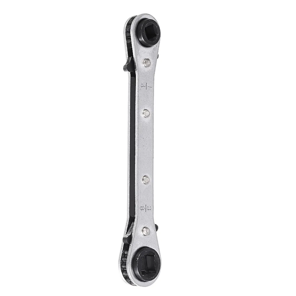

4-in-1 Ratchet Wrench Set for HVAC Refrigeration 3/16 to 3/8 Inch Square Head Valve Tool with Reversible Design for Tight Spaces