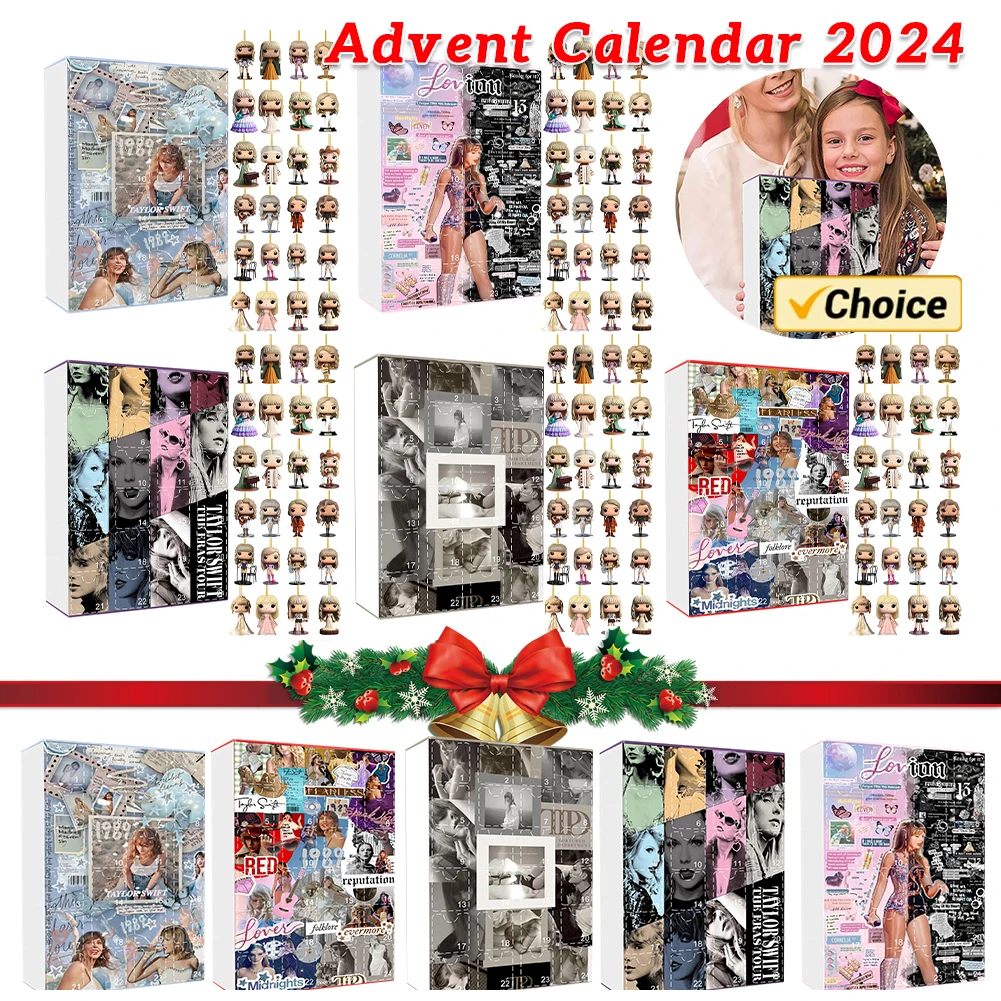 Taylor Advent Calendar 2024 2D Acrylic Hanging Pendant Christmas Advent Calendar Xmas Countdown Calendar Christmas Gift for Fans