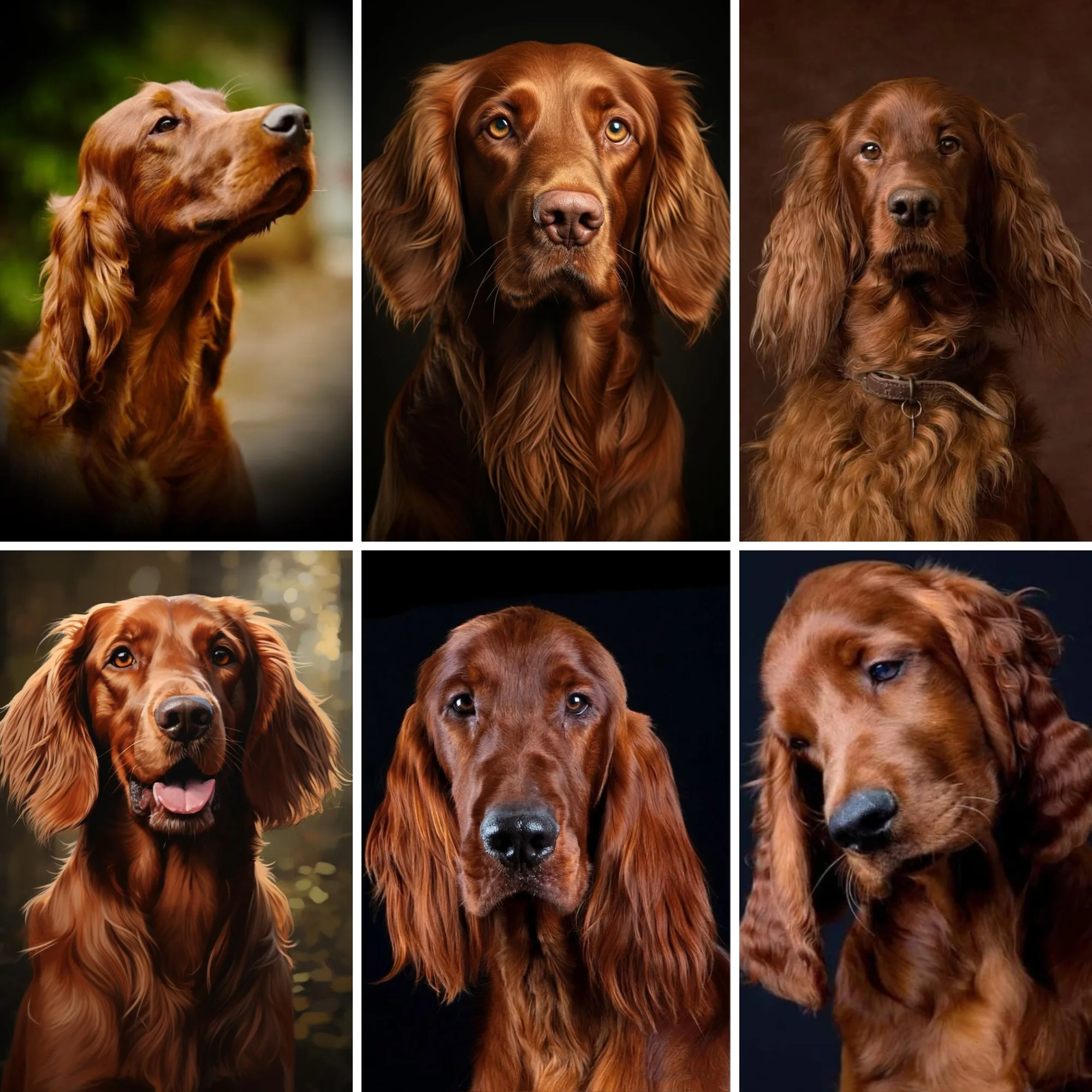 

DIY Diamond Painting Mosaic Irish Setter Dog Portrait , Red Setter Poster Hunting Puppy Wall Decor Gift for Irish Setter Lovers