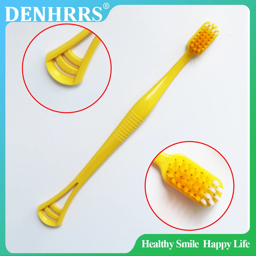 

4Colors Dental Two Use Toothbrushes with Tongue Cleaner Oral Care