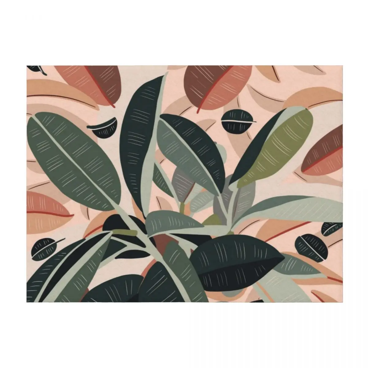 

Green leaves abstract Throw Blanket Thin Furrys Decorative Sofas Blankets