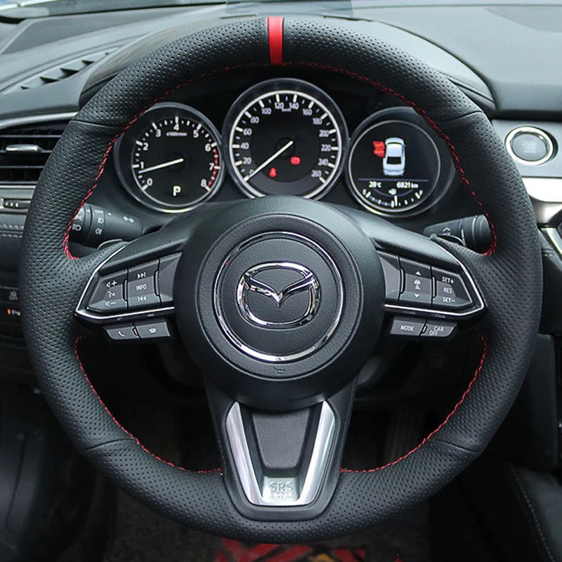 

Кожаный чехол на руль автомобиля по индивидуальному заказу для Mazda 3 Axela 2017-2021 CX5 CX-5 CX4 CX-4 Atenza Mazda 6 MX-5 MX5 CX-8
