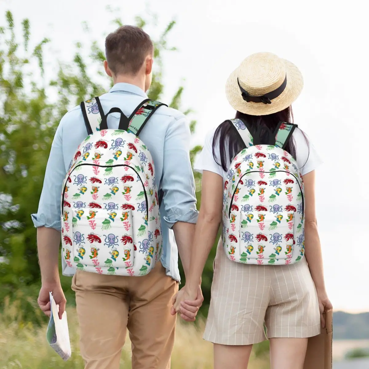 

Hilarious Sea Creatures Backpack Student Boys Girls BookBag Children School Bag Laptop Shoulder Bags for Men Women