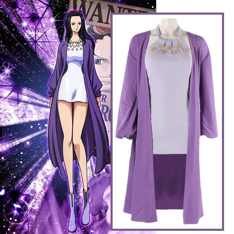 

Anime Nico Robin Cosplay Costume Purple Cloak Dress Women Halloween Carnival Outfits