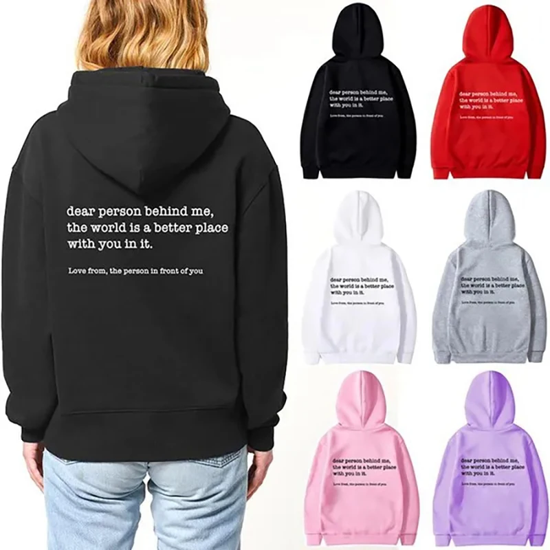 Sudadera con capucha personalizada para mujer, suéter con mensaje \