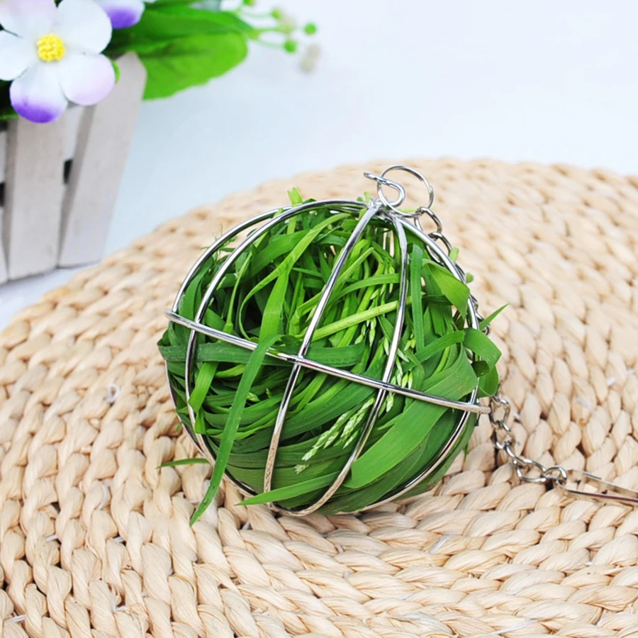 Rabbit grass ball can be hung on a feeding rack, Dutch pig, Totoro, stainless steel plated grass rack ball