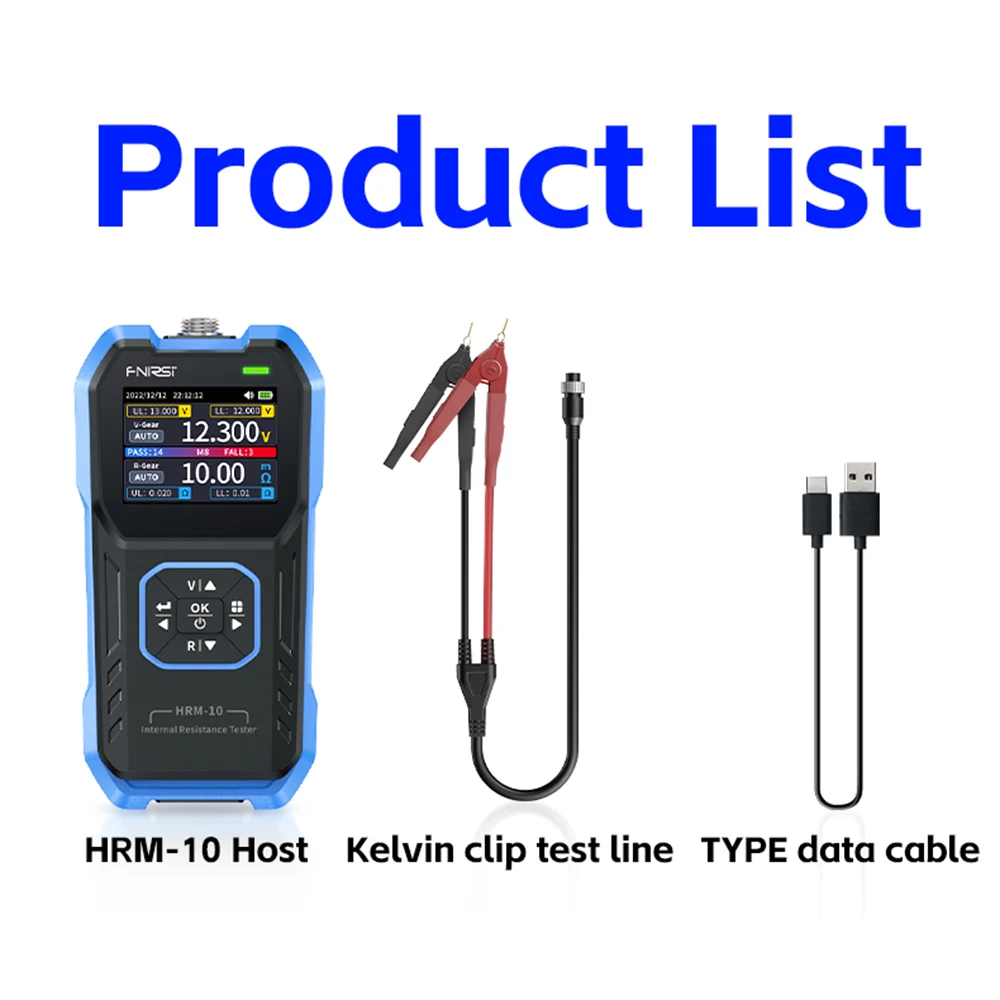 HRM-10 Battery Voltage Internal Resistance Tester 18650 AC Acid Lithium Lead Battery Capacitor Tester for Electrician Tool