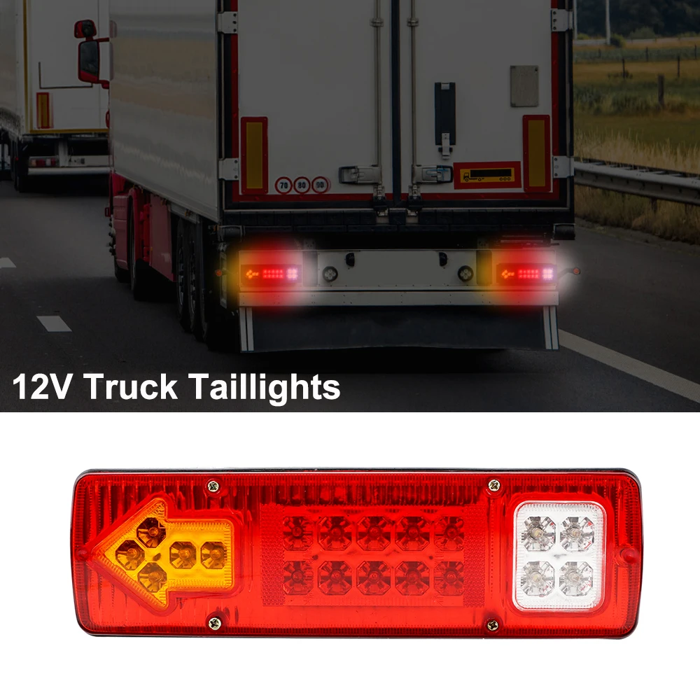 12V 24V Truck Trailer Lights LED Car Turn Signal Lamp Flashing Rear Tail Indicator Taillights Brake Illumination Accessories