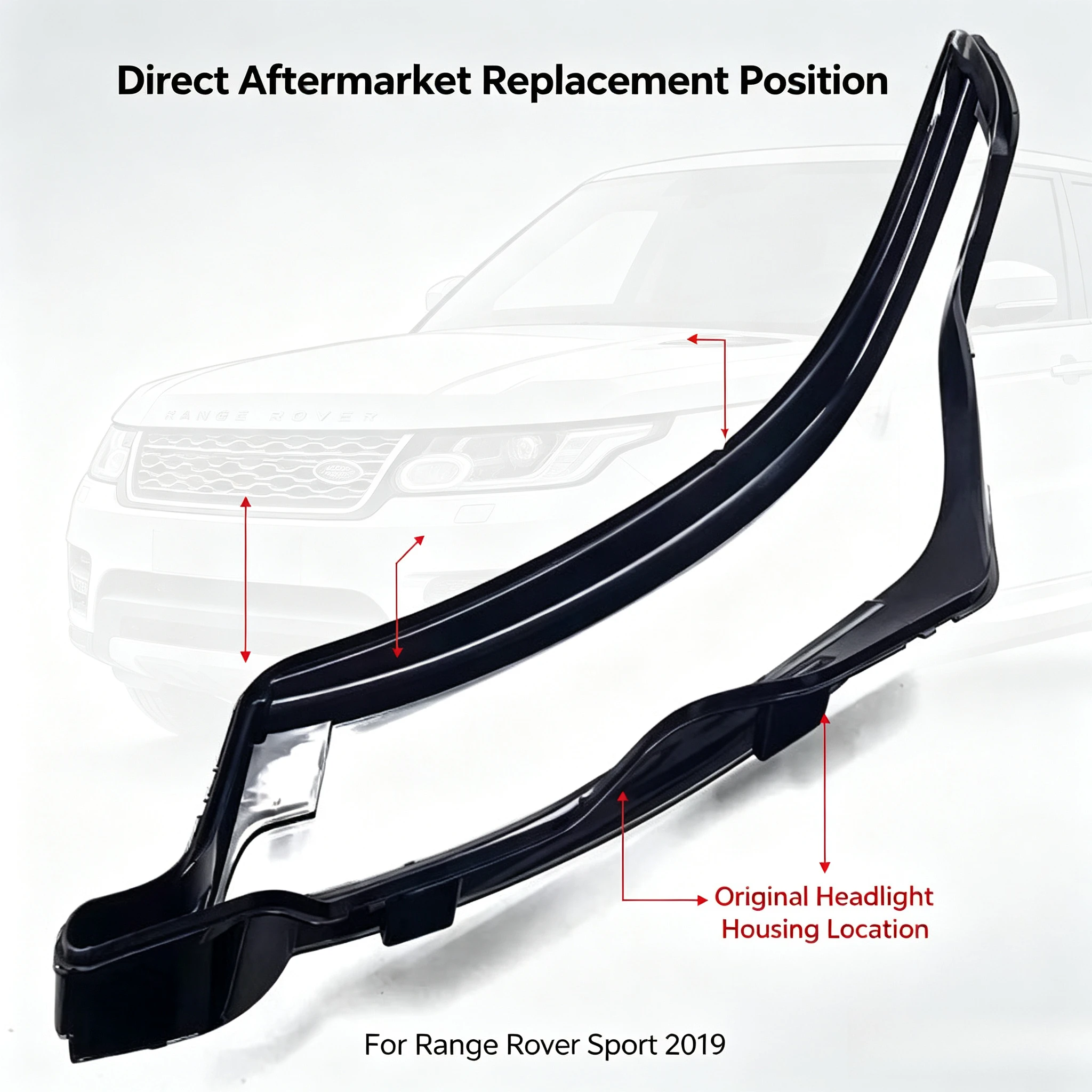 Moggic Headlight Lens Cover Compatible With 2019 Range Rover Sport HSE Dynamic Autobiography Left Right Side Replacement Head view 2