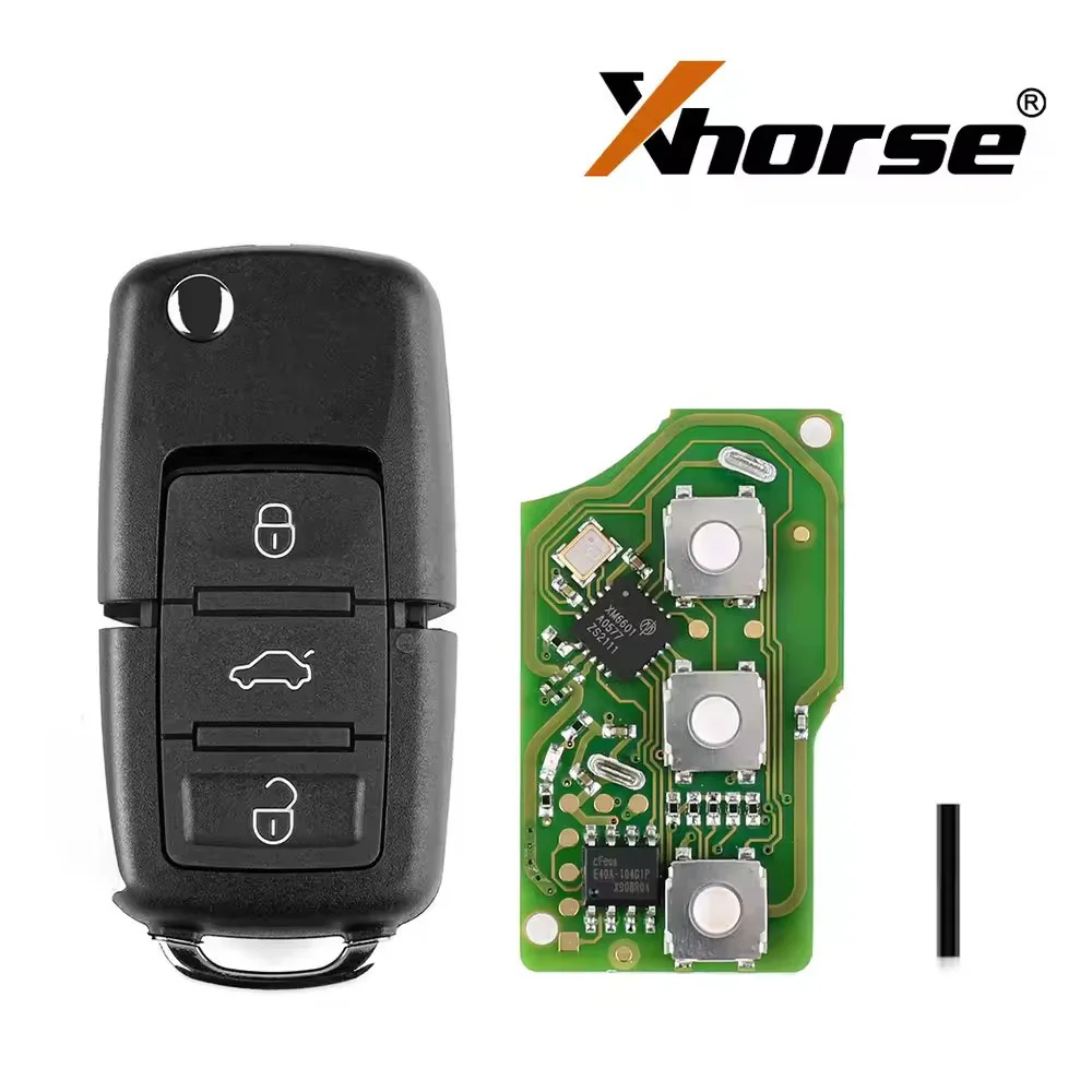 

5 шт./лот XHORSE XKB520EN IS XKB501EN проводной дистанционный ключ 3 кнопки для типа VW B5
