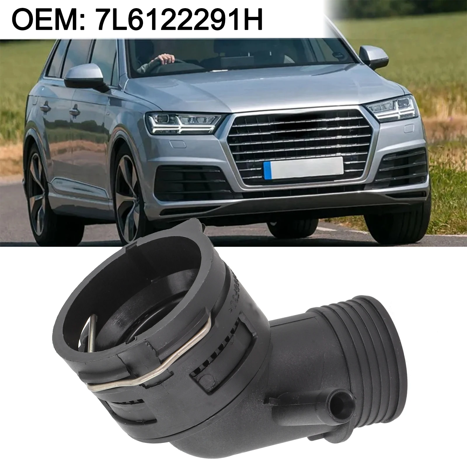1 قطعة C222222222222222ar موصل خرطوم مياه التبريد العلوي الأنابيب المبرد محول ل Q7 7L6122291HCarater خزان أنابيب المياه