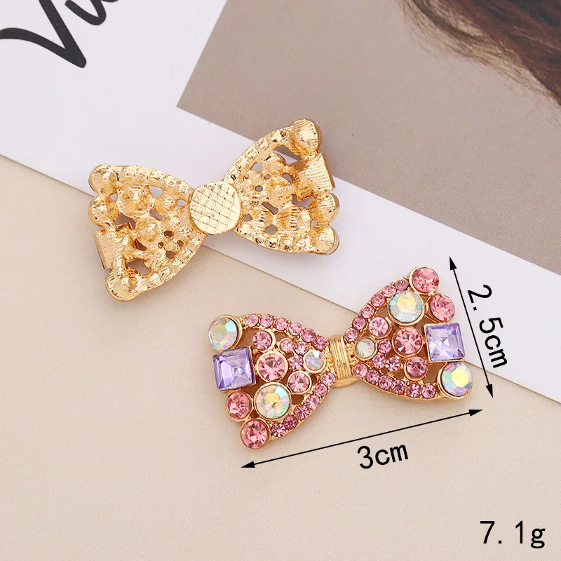 1pcs bling crystal Shoe Decoration Buckle Charm Accessories pin bow knot case bag DIY Combination for clog wholesale woman gift