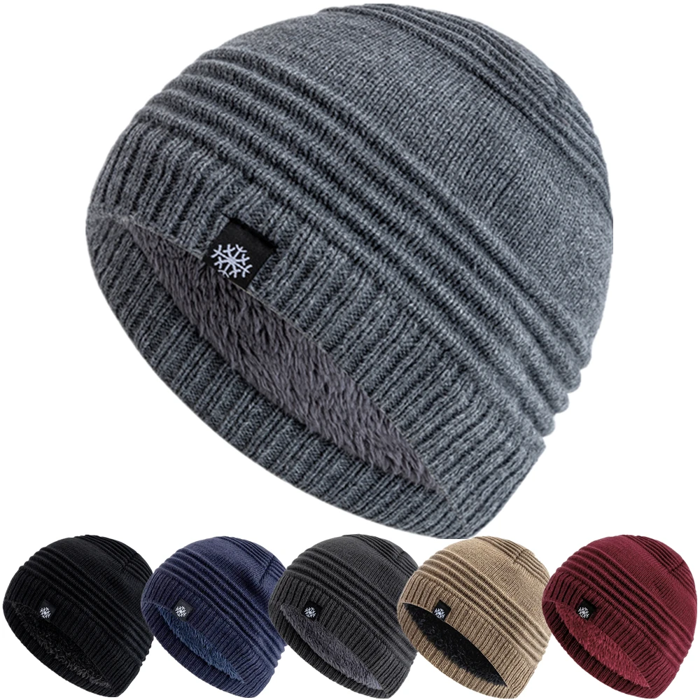 Neue Stil Unisex Pelz Gefüttert Beanie Hut Warm Halten Winter Hut Dicke Mütze Für Männer Und Frauen Schnee Label Mode Winter Kappe