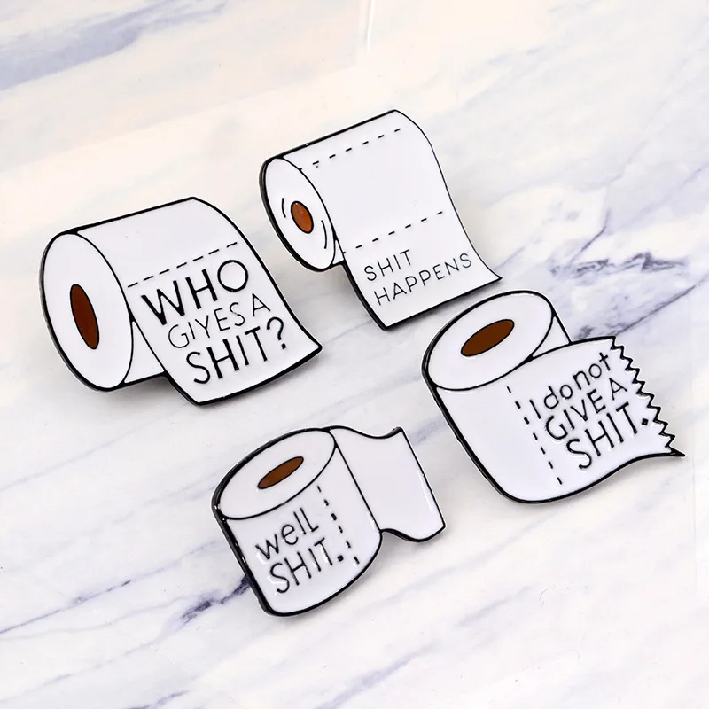 Roll toilet paper Enamel Pins Creative Animal Brooches Kids Backpack Decoration Jewelry Women Coat Lapel Pin Badges Gift