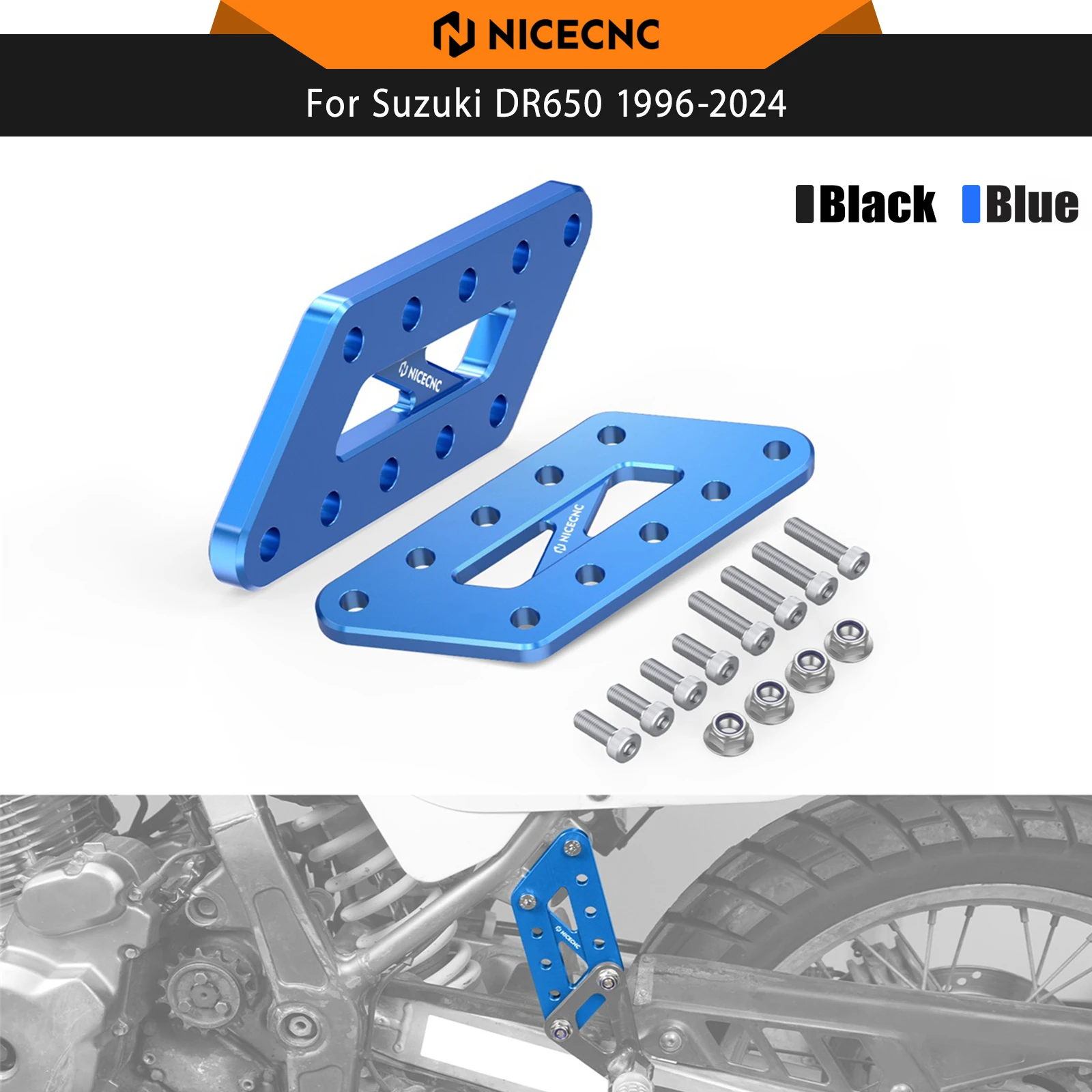 

For Suzuki DR650 1996-2024 2023 Passenger Foot Peg Relocation Brackets For Suzuki DR650S/SE DR 650 S DR 650 SE DR650 S DR650 SE