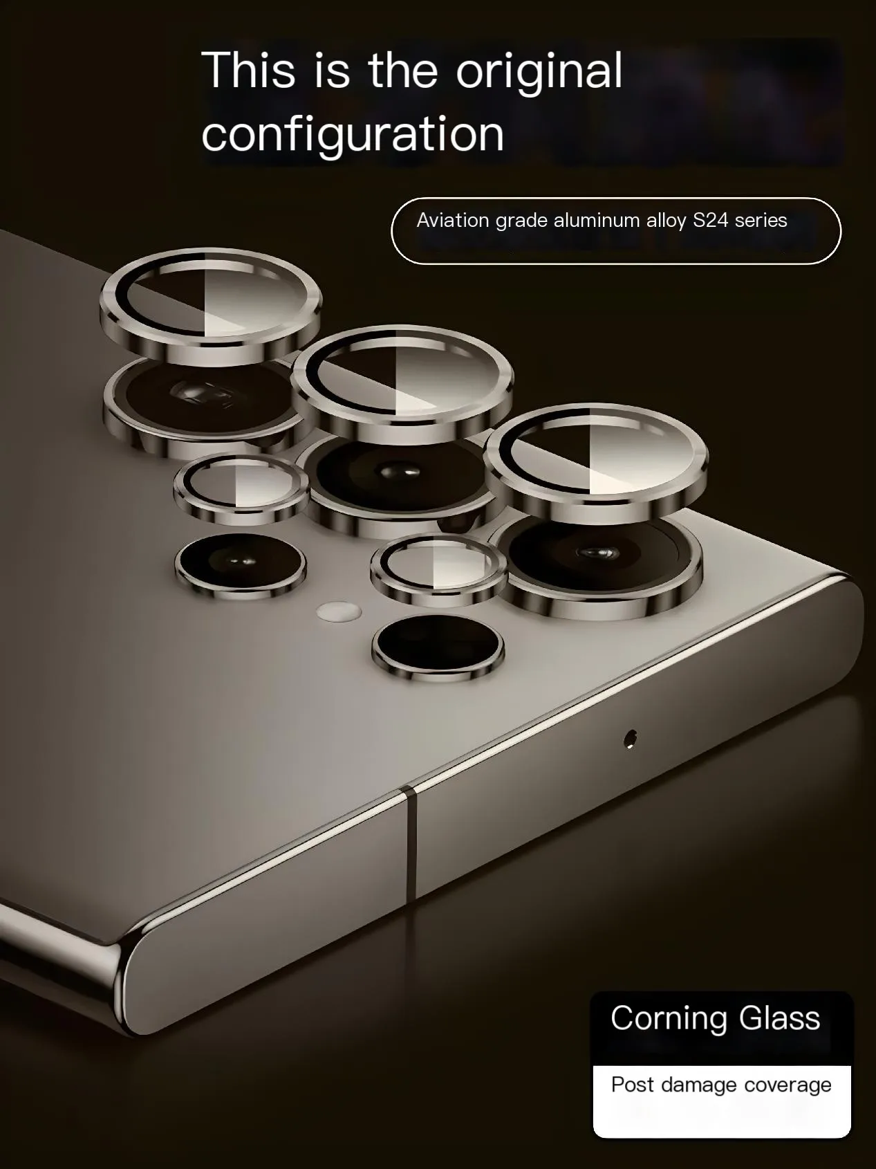 Camera Lens Ring Protector for Samsung Galaxy S24+ Plus  S24 Ultra Metal Lens Ring Protective Glass Cap