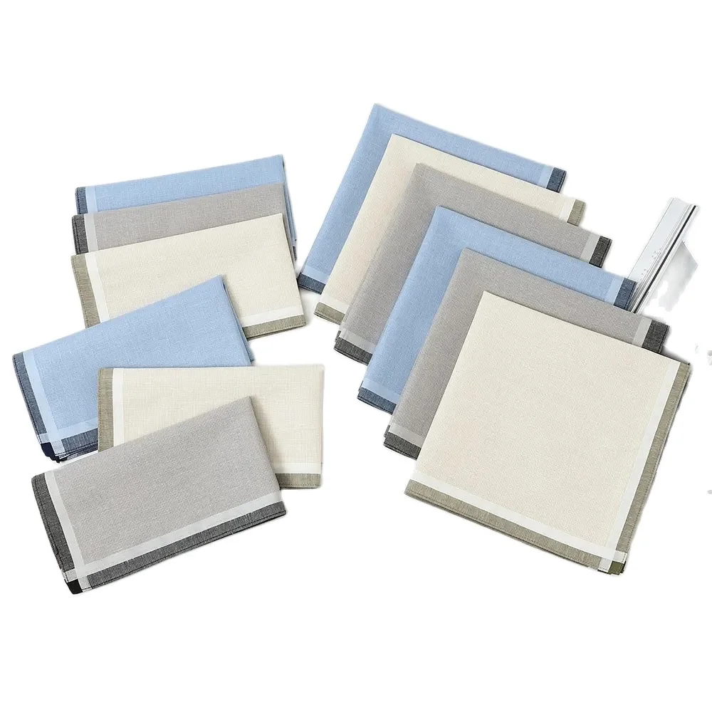 6 Packs of Men's Small Fine-Grained Handkerchiefs, Cotton Handkerchiefs, Gentleman Flap Pocket Pants Squares, Wedding Season Groom's Souvenirs, Father's Day Gifts
