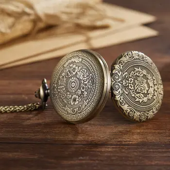 復古懷舊古典雕花翻蓋男女懷錶項鍊掛錶石英錶,適合送禮 8 最佳銷售 懷錶 - №1