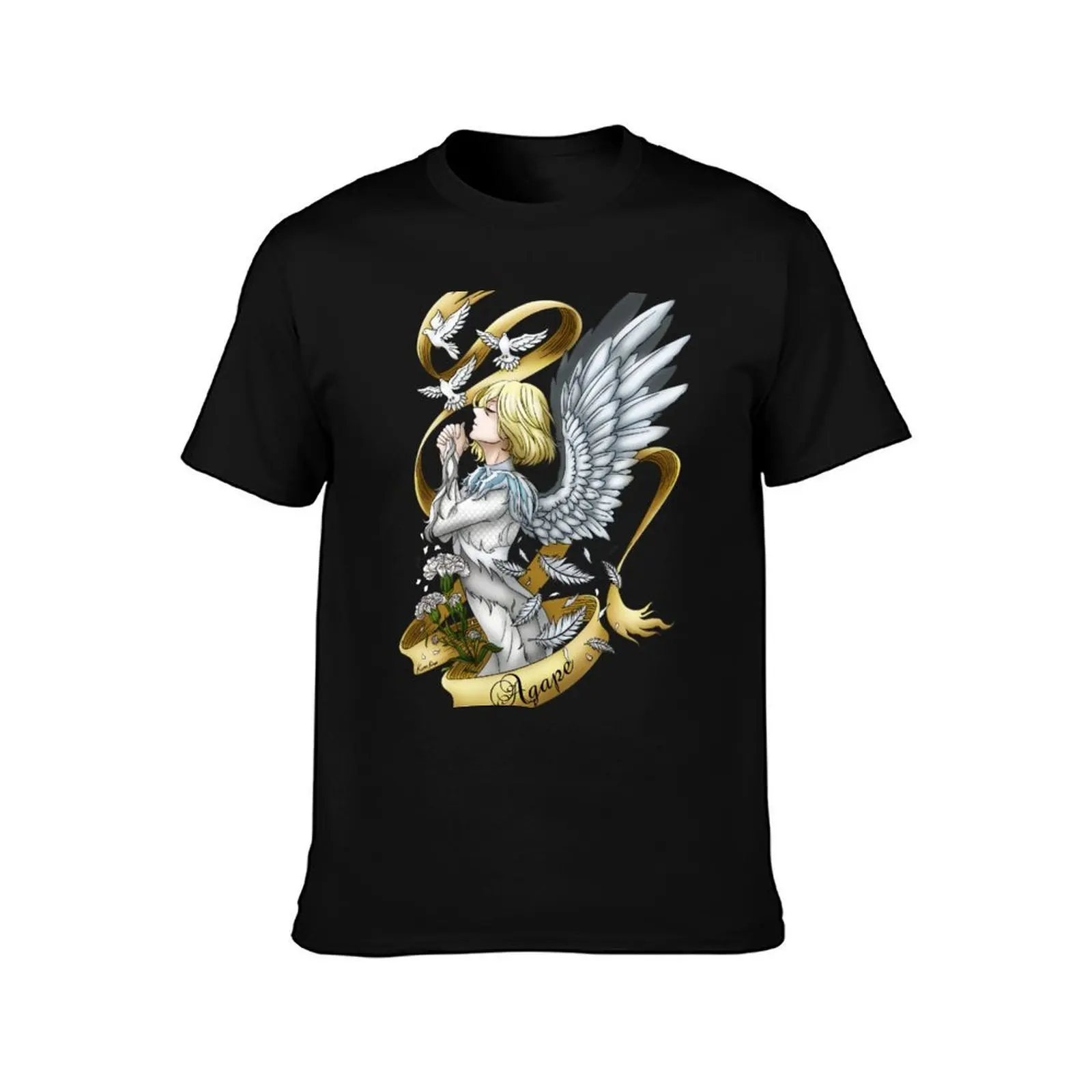 On Love - Agape T-Shirt, Summer Casual Cotton Tee, Oversized Streetwear Tops, Vintage Graphic Print, Loose Fit Short Sleeve