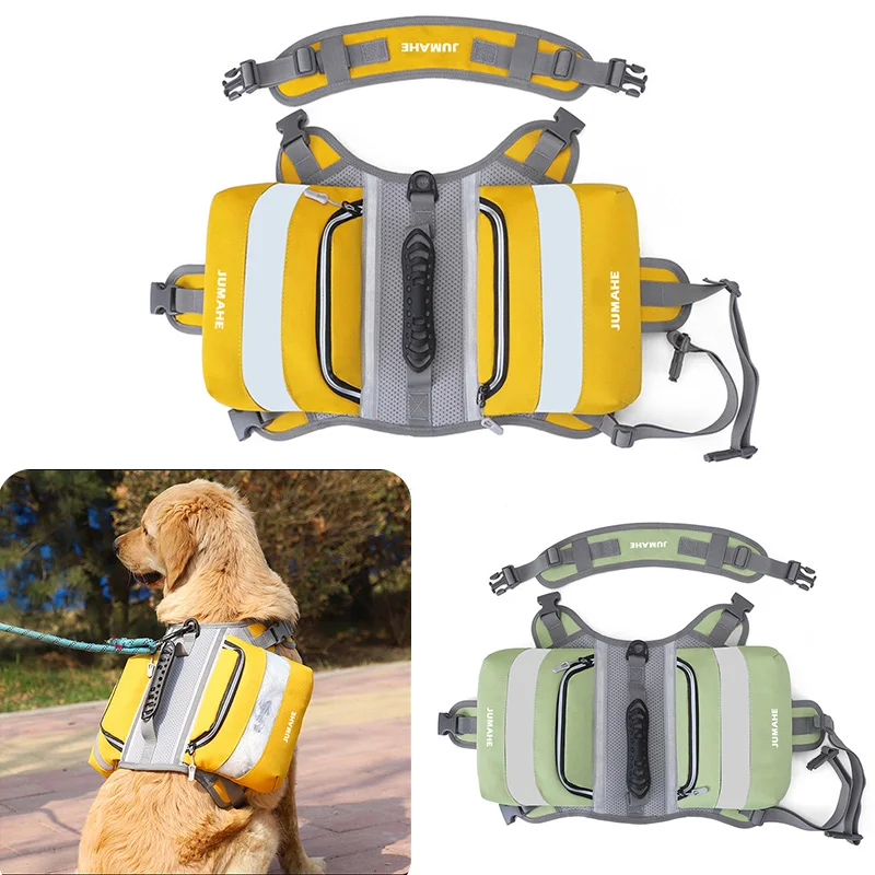 Oxford Fabric Double Snack Bag Pet Supplies Outdoor Dogs Backpack Medium Large Dog Waterproof Reflective Saddle Bags
