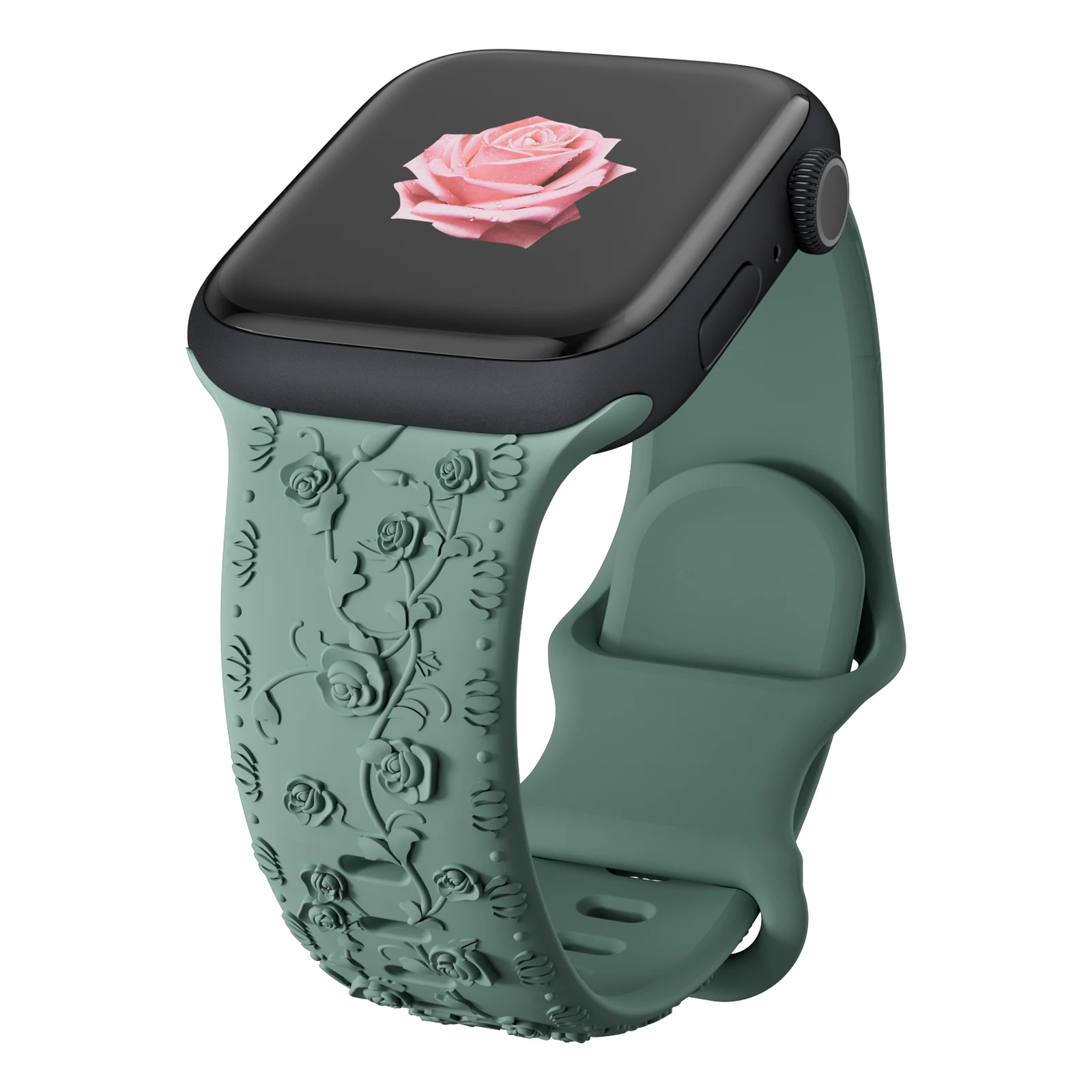 Für Apple Watch Armband 42mm 41 40 45mm 49mm 44mm Blumen-Gravur Armband Correa für iWatch Series 12 11 10 9 7 SE 6 8 Ultra4 – Detail 23