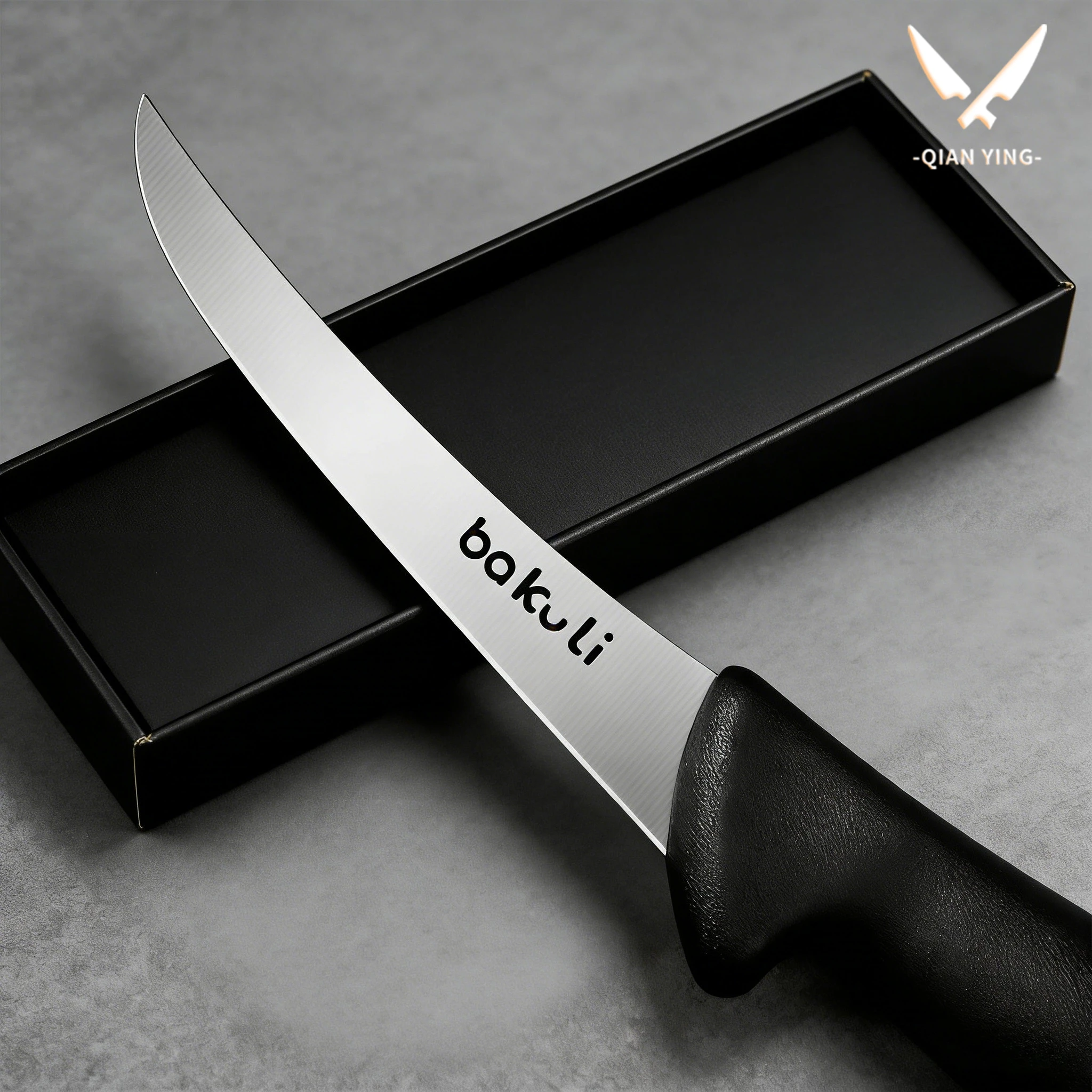 Cuchillo multiusos para deshuesar, cuchillo para carne, cuchillo para desollar, cuchillo curvo pequeño de acero inoxidable ultra afilado, cuchillo de carnicero para desollar.